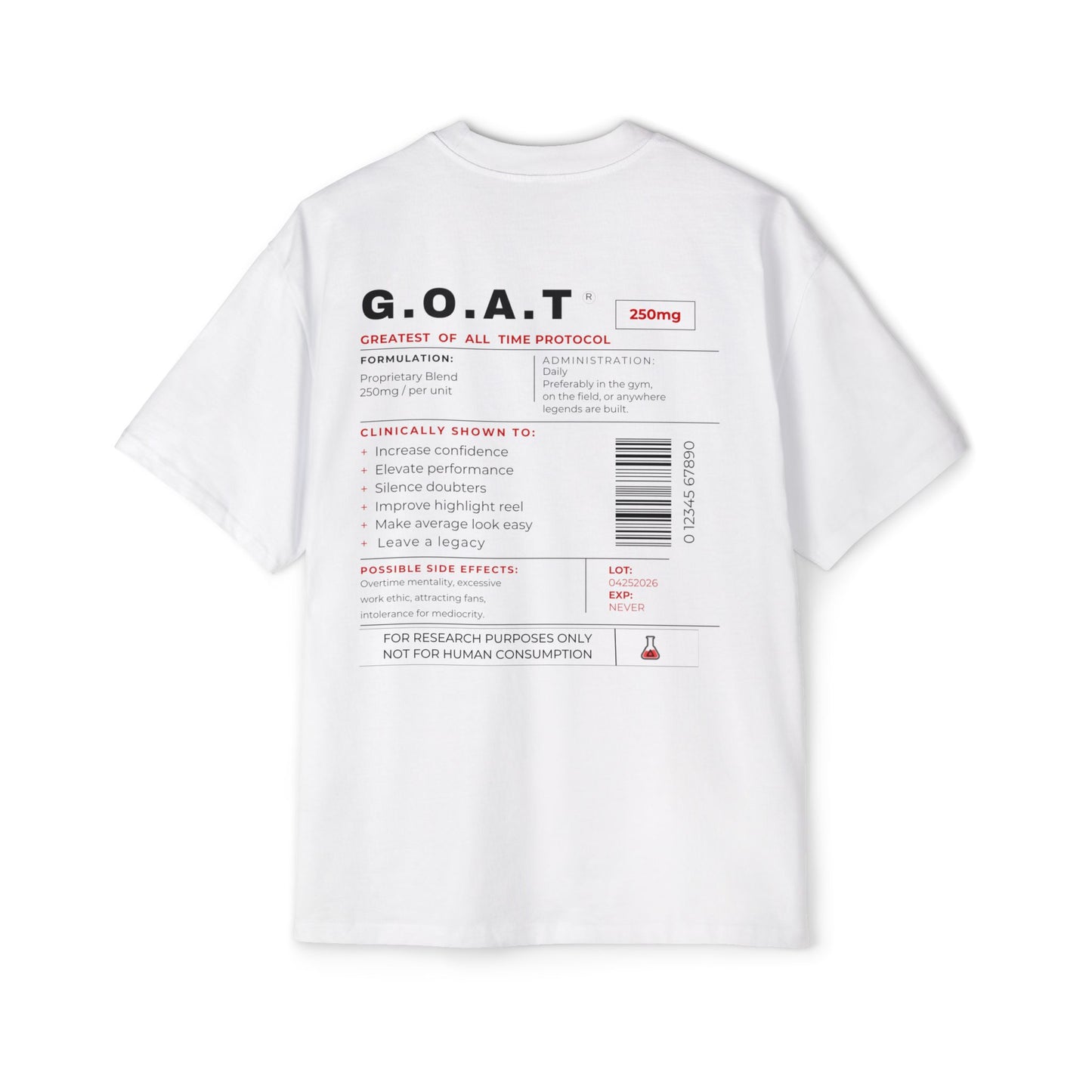 ONEIAM "G.O.A.T." Heavyweight Oversized Tee   "Designed for the Driven"