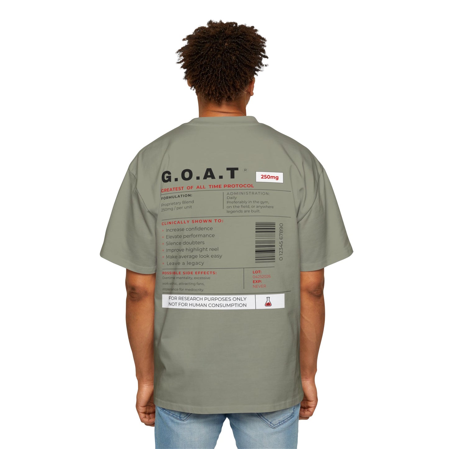 ONEIAM "G.O.A.T." Heavyweight Oversized Tee   "Designed for the Driven"
