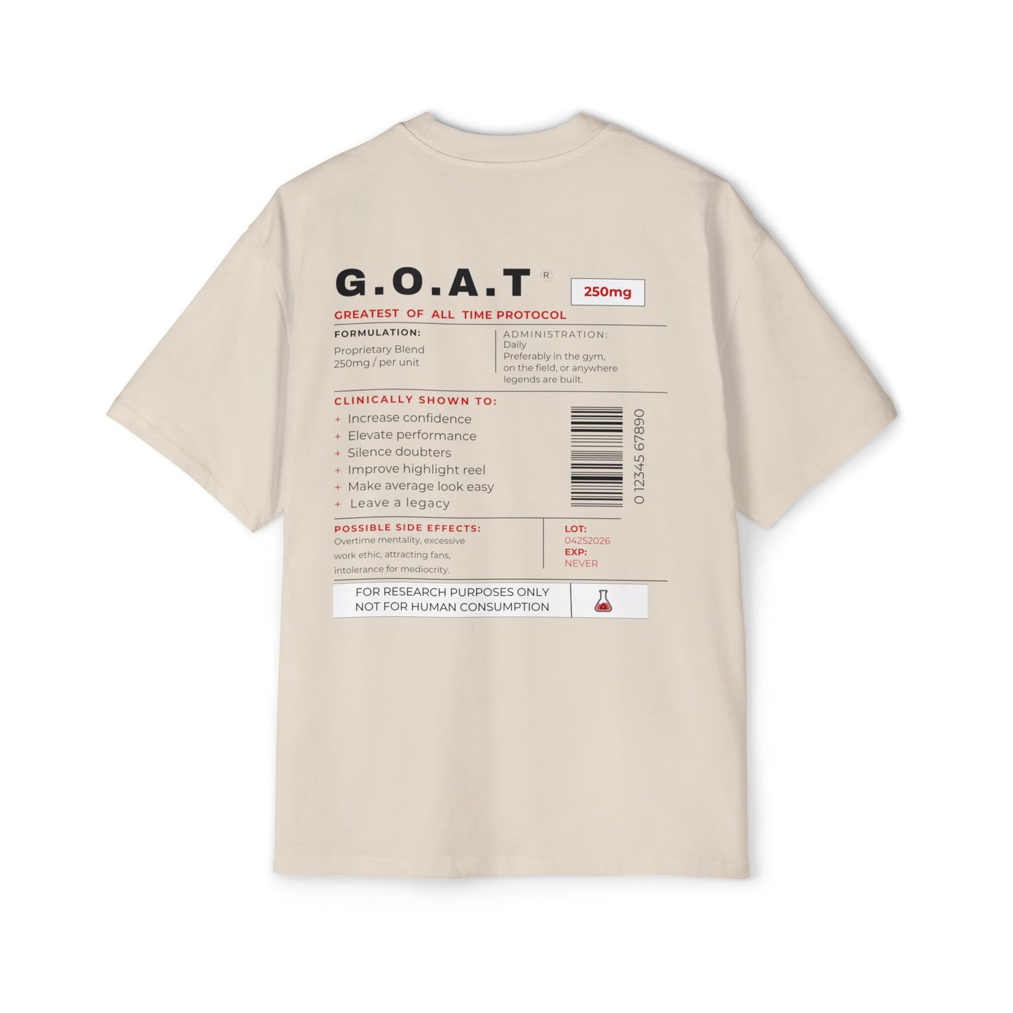 ONEIAM "G.O.A.T." Heavyweight Oversized Tee   "Designed for the Driven"