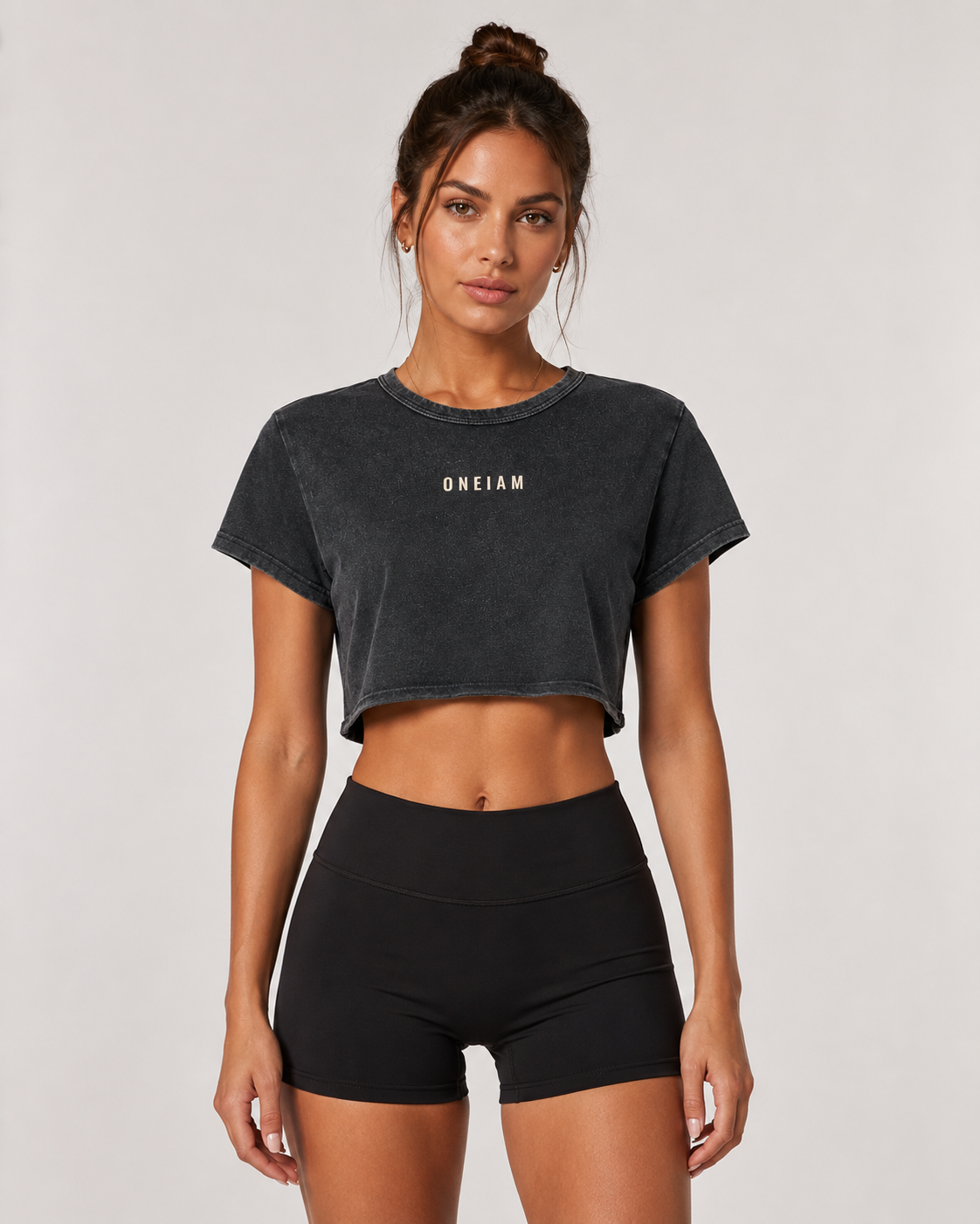 ONEIAM Snow Washed Crop Tee