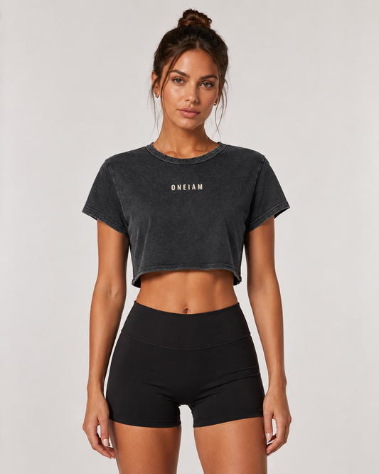 ONEIAM Snow Washed Crop Tee